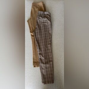 Women’s Tan and Brown Plaid Pants